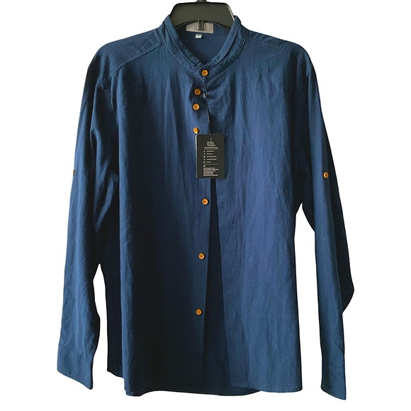 POLOMANO Men's Button Down Long Sleeve Shirts - Picture 7 of 9